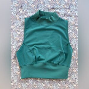 90 Degree By Reflex Green Mock Neck Muscle Tee